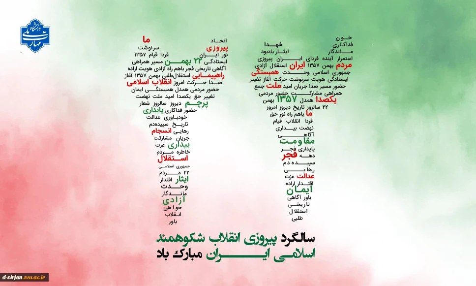 22 بهمن، سالگرد پیروزی انقلاب شکوهمند اسلامی ایران مبارک باد.